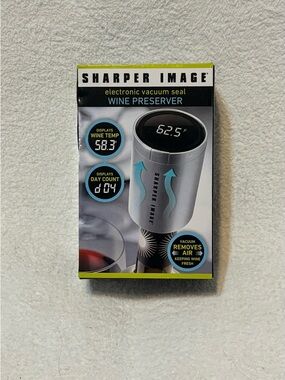 Sharper Image Silver Wine Vacuum Sealer with Digital Temp Display
